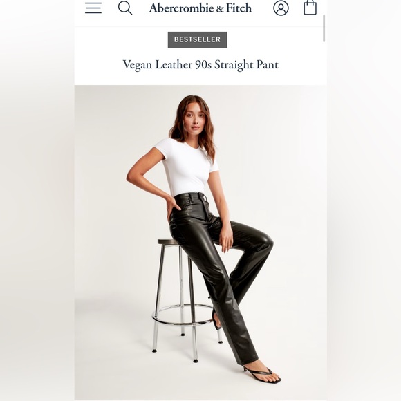 Abercrombie & Fitch Pants - Abercrombie & Fitch 90’s Straight Ultra High Rise Faux Leather Pants/ Size 29